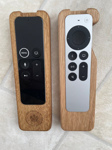 Apple TV remote holder, First-Generation Siri and 4K TV remote case in solid oak