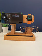 iPhone MagSafe and Apple Watch 2 in 1 Charging Station with convenient glasses holder - Max Version