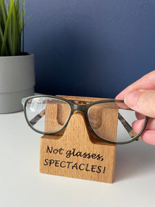 Solid Oak Personalised Glasses stand, Spectacle Holder