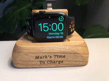 Apple Watch and AirPod wooden Docking station