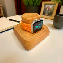 Apple Watch MagSafe docking station, wooden charging station