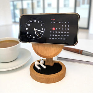iPhone MagSafe Docking Station, weighted wooden charger