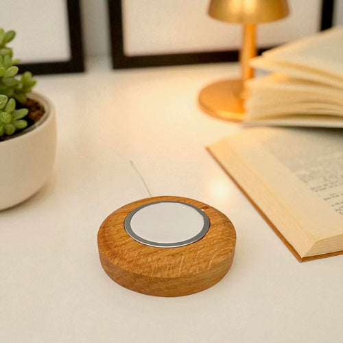 iPhone MagSafe Charging dock in Solid Oak, desktop or wall mounted