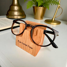 Solid Oak Personalised Glasses stand, Spectacle Holder