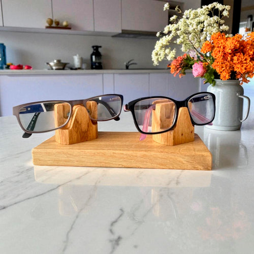Solid oak Double Personalised Glasses stand