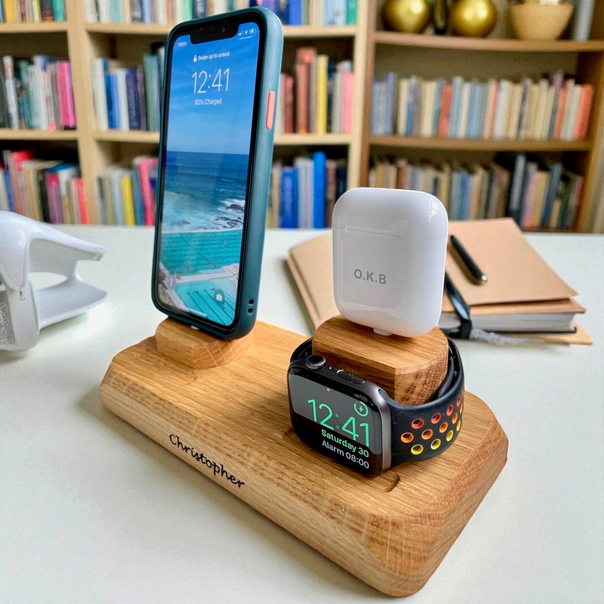 in Charger for iPhone, Apple Watch and AirPods – Oak Ribbon