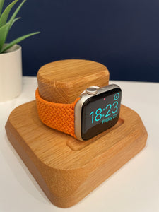 Apple Watch MagSafe docking station, Google Pixel Watch 2 wooden charging station