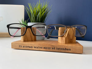 Solid oak Double Personalised Glasses stand