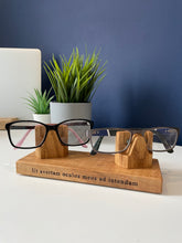 Solid oak Double Personalised Glasses stand